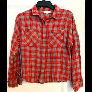 Girls Treasure & Bond Plaid Shirt